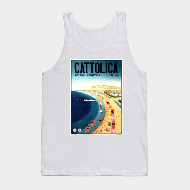 CATTOLICA BEACH ITALY Advertisement Vintage Italian Holiday Tank Top by vintageposters